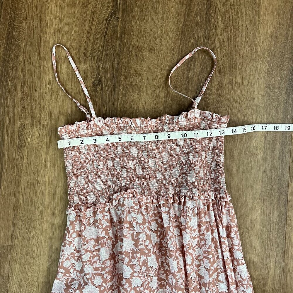 J. Crew Smocked Cotton Poplin Dress Rose Vines Sz M - Picture 6 of 13